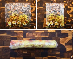 vietnamese rice paper rolls with egg