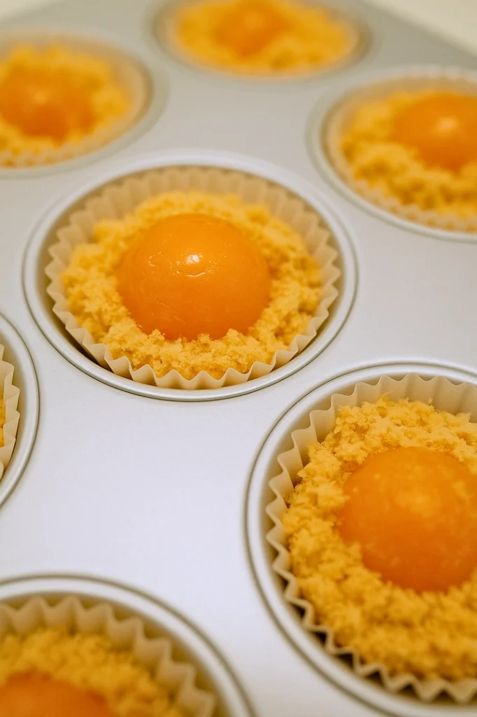 sponge cupcake with salted egg yolk