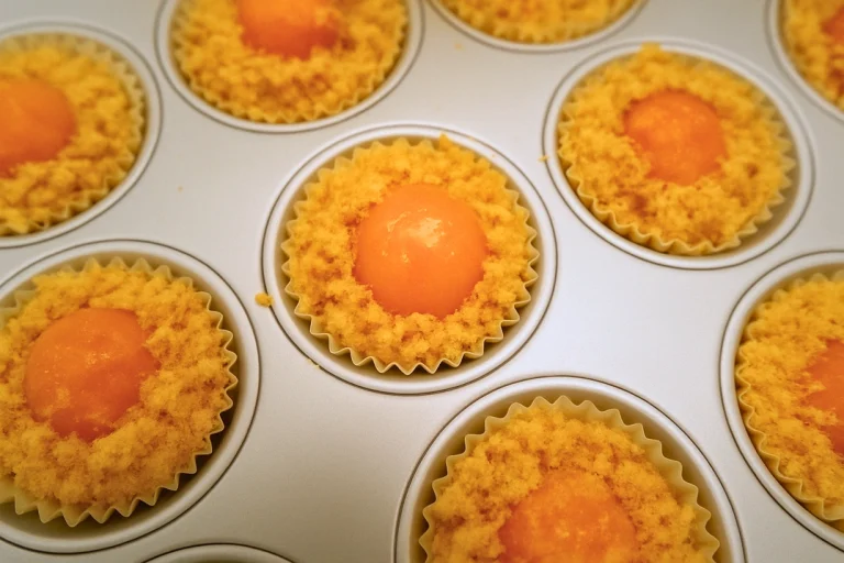 sponge cupcake with salted egg yolk